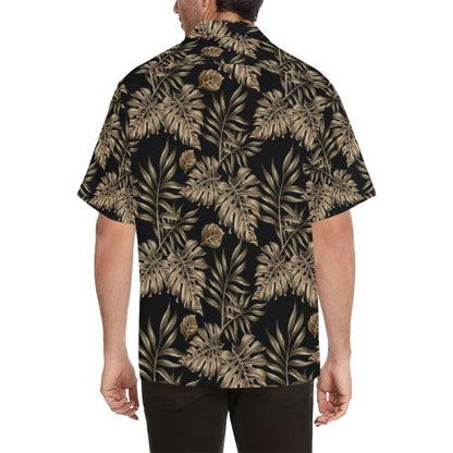 Brown Tropical Palm Men Hawaiian Shirt