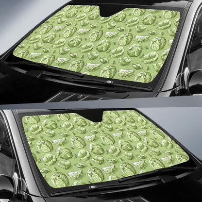 Brussels Sprouts Pattern Print Design 01 Car Sun Shade-JORJUNE.COM