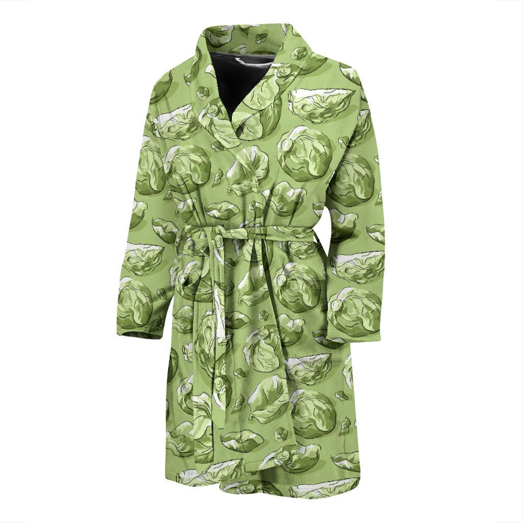 Brussels Sprouts Pattern Print Design 01 Men Bathrobe-JORJUNE.COM