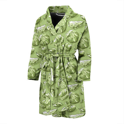 Brussels Sprouts Pattern Print Design 01 Men Bathrobe-JORJUNE.COM