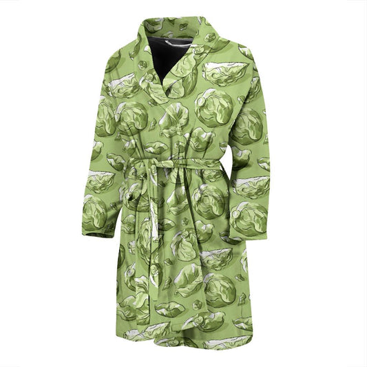 Brussels Sprouts Pattern Print Design 01 Men Bathrobe-JORJUNE.COM