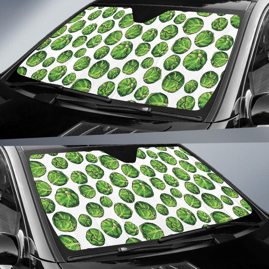 Brussels Sprouts Pattern Print Design 02 Car Sun Shade-JORJUNE.COM