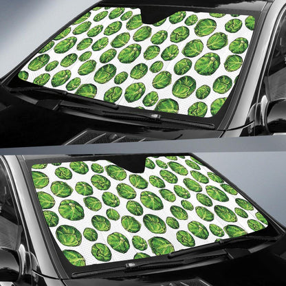 Brussels Sprouts Pattern Print Design 02 Car Sun Shade-JORJUNE.COM