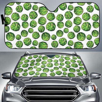 Brussels Sprouts Pattern Print Design 02 Car Sun Shade-JORJUNE.COM