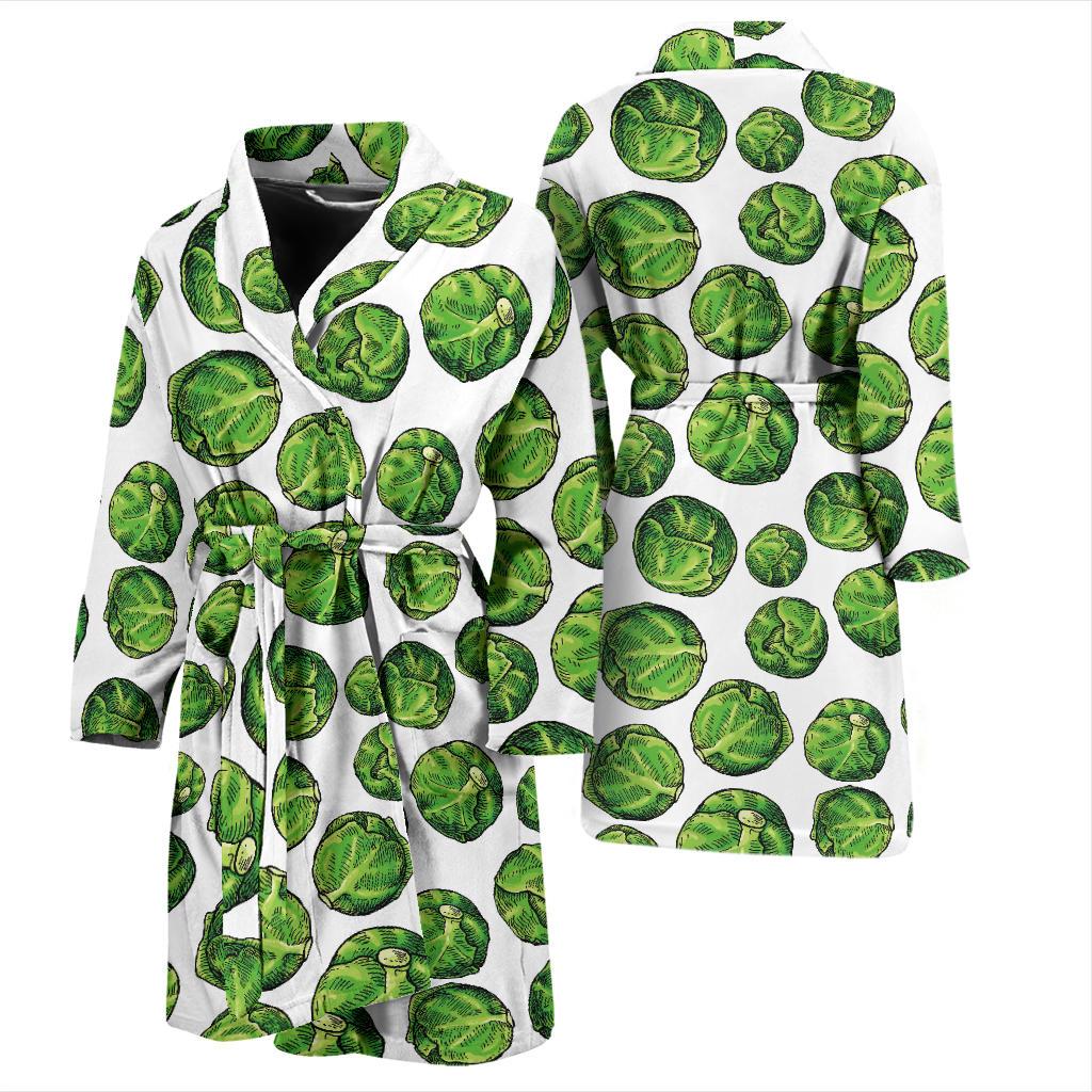 Brussels Sprouts Pattern Print Design 02 Men Bathrobe-JORJUNE.COM