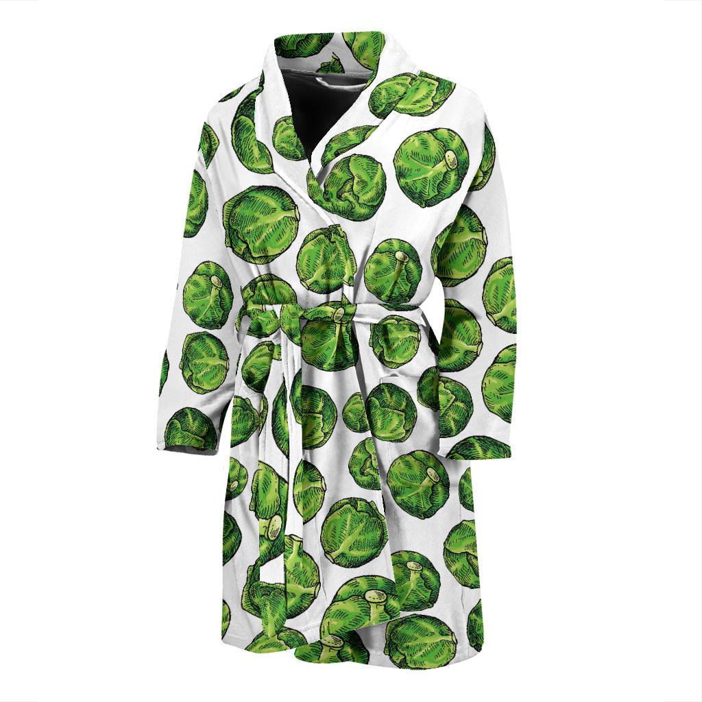 Brussels Sprouts Pattern Print Design 02 Men Bathrobe-JORJUNE.COM