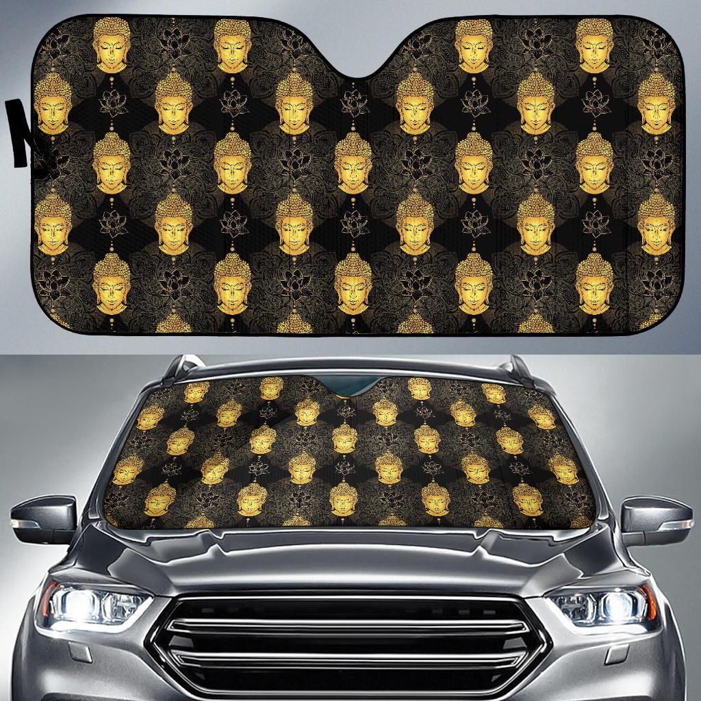 Buddha Pattern Print Design 04 Car Sun Shade-JORJUNE.COM