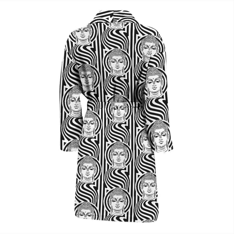 Buddha Pattern Print Design 05 Men Bathrobe-JORJUNE.COM