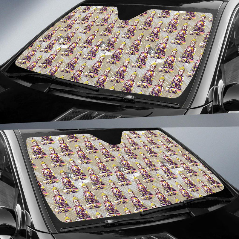 Buddha Pattern Print Design 07 Car Sun Shade-JORJUNE.COM