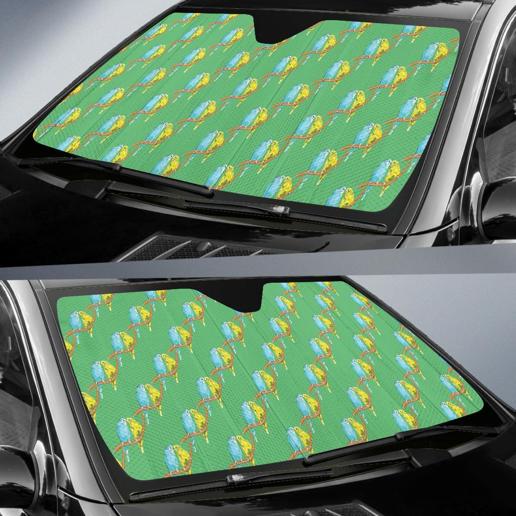 Budgerigar Pattern Print Design 01 Car Sun Shade-JORJUNE.COM