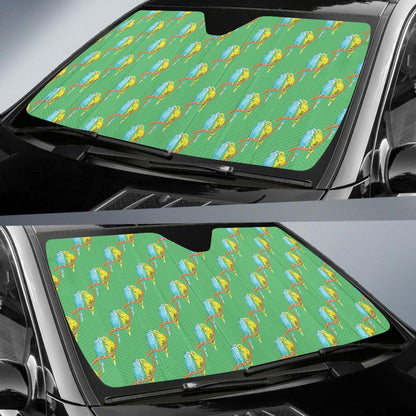 Budgerigar Pattern Print Design 01 Car Sun Shade-JORJUNE.COM