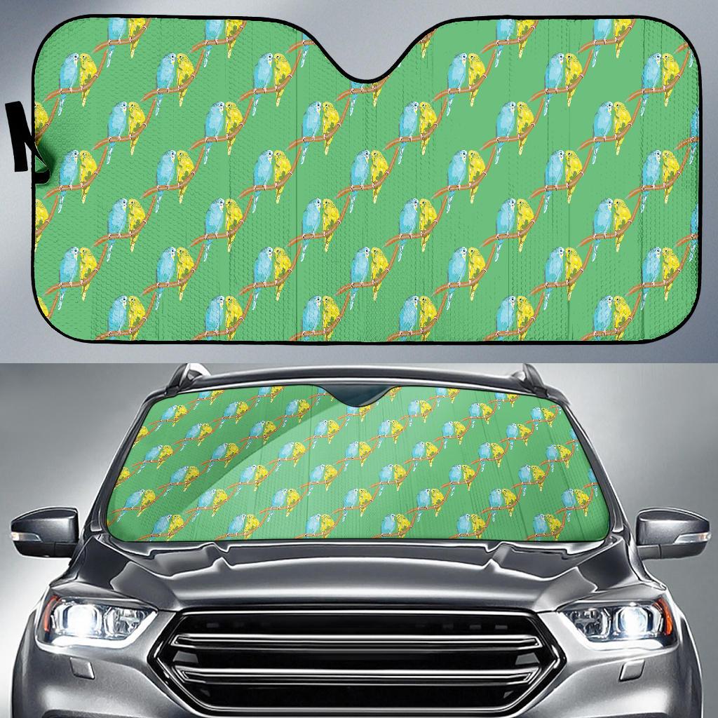 Budgerigar Pattern Print Design 01 Car Sun Shade-JORJUNE.COM