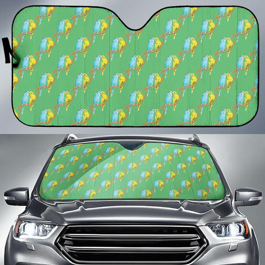 Budgerigar Pattern Print Design 01 Car Sun Shade-JORJUNE.COM