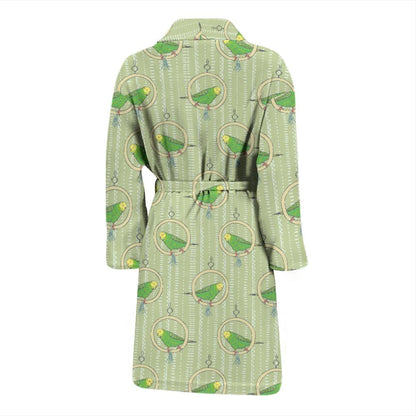 Budgerigar Pattern Print Design 02 Men Bathrobe-JORJUNE.COM