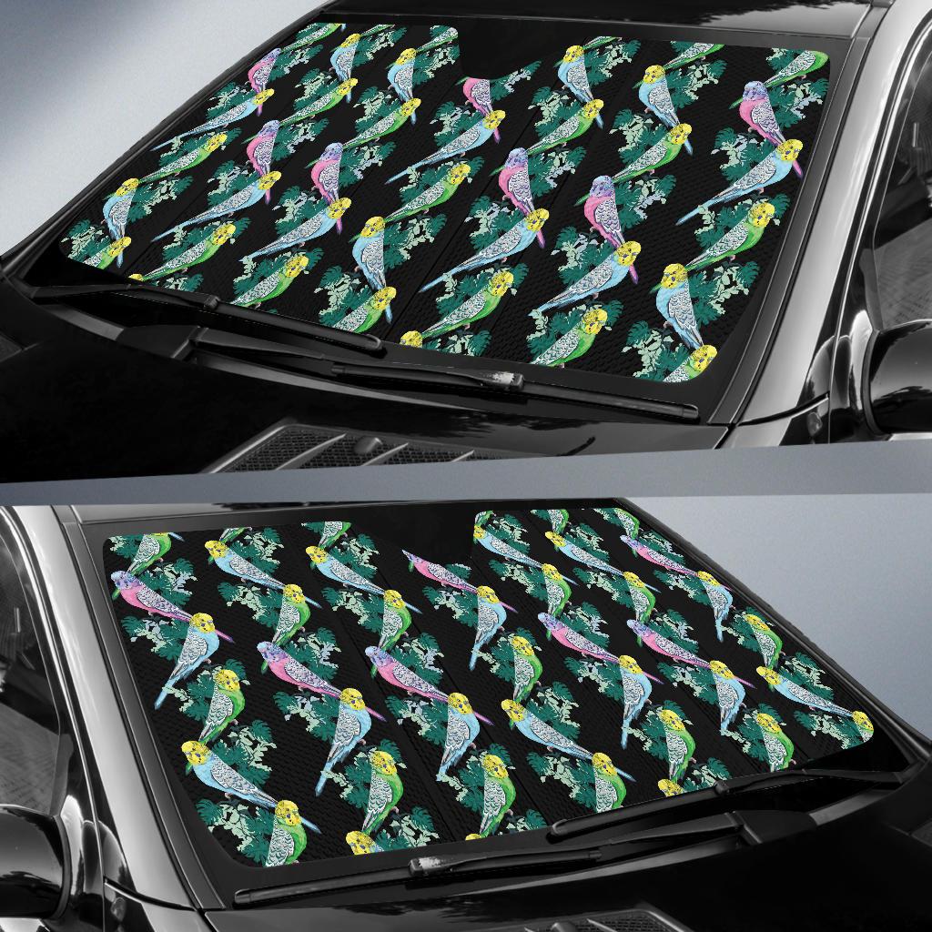 Budgerigar Pattern Print Design 03 Car Sun Shade-JORJUNE.COM
