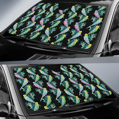 Budgerigar Pattern Print Design 03 Car Sun Shade-JORJUNE.COM