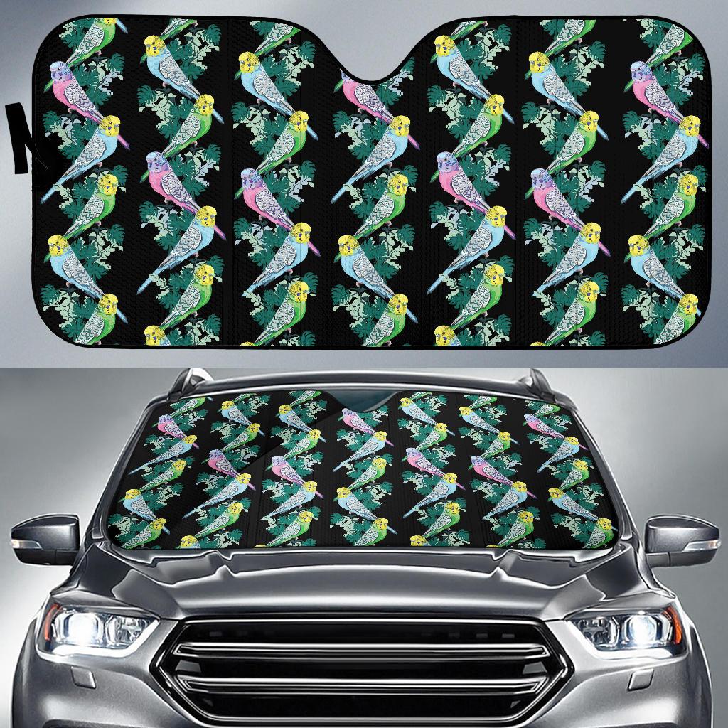 Budgerigar Pattern Print Design 03 Car Sun Shade-JORJUNE.COM