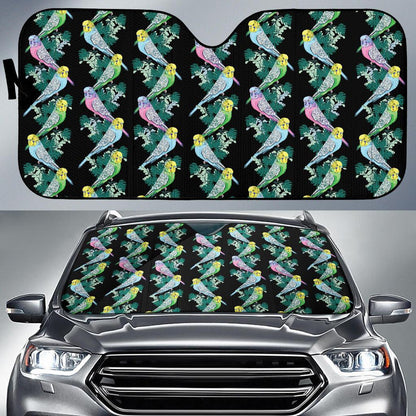 Budgerigar Pattern Print Design 03 Car Sun Shade-JORJUNE.COM