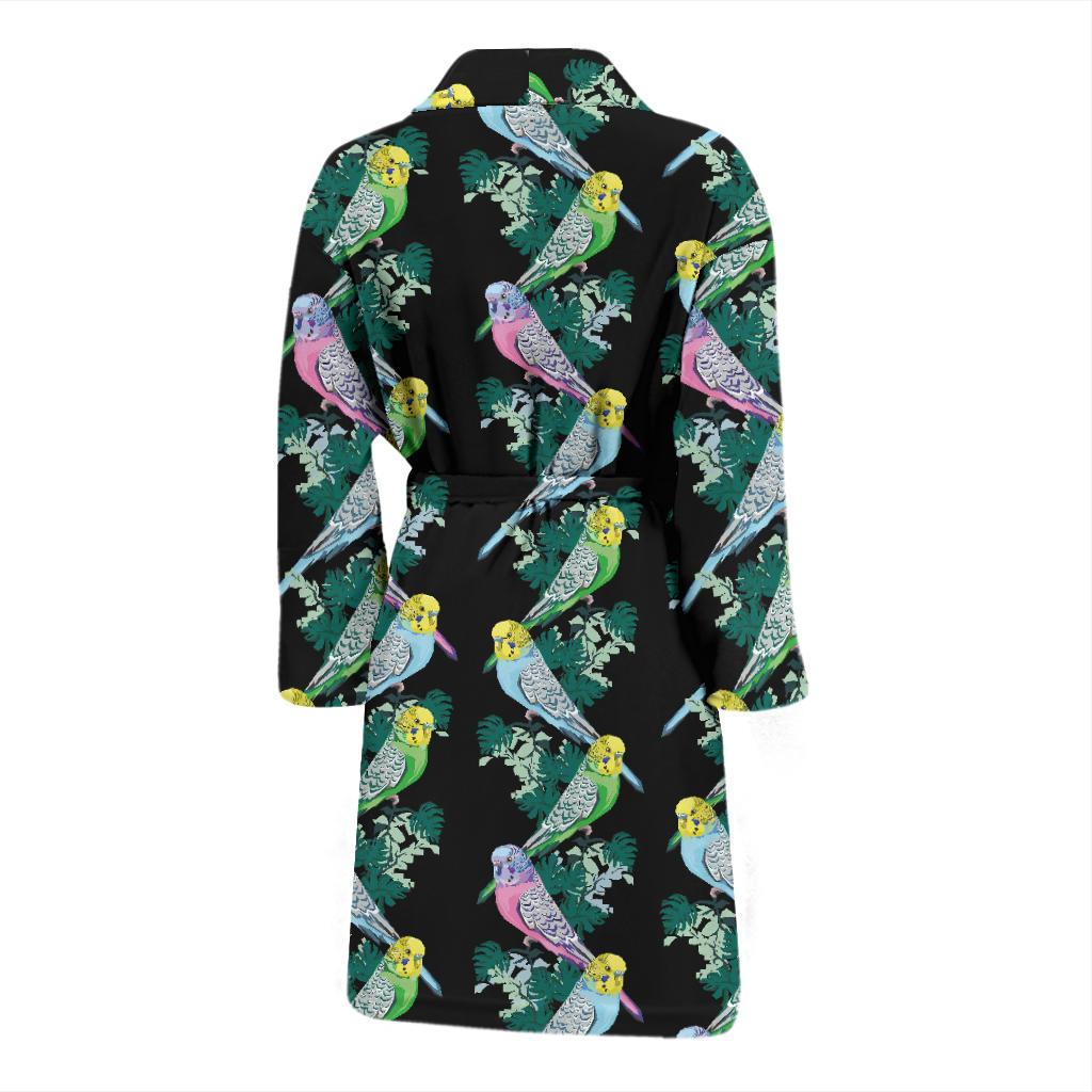 Budgerigar Pattern Print Design 03 Men Bathrobe-JORJUNE.COM