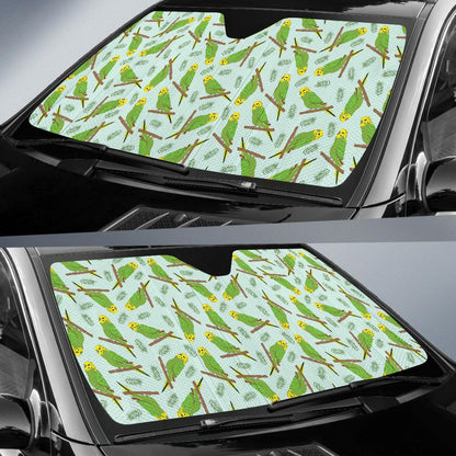 Budgerigar Pattern Print Design 04 Car Sun Shade-JORJUNE.COM