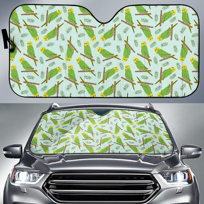 Budgerigar Pattern Print Design 04 Car Sun Shade-JORJUNE.COM