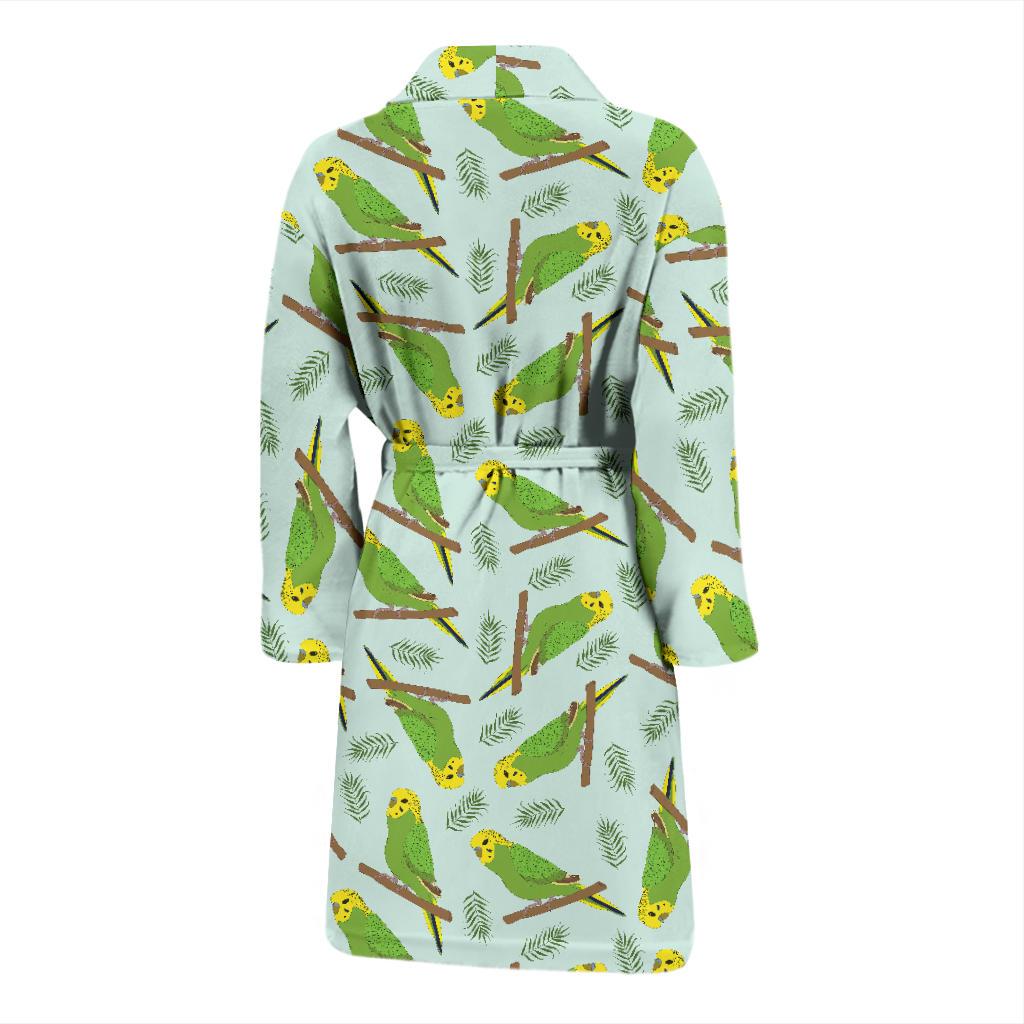Budgerigar Pattern Print Design 04 Men Bathrobe-JORJUNE.COM