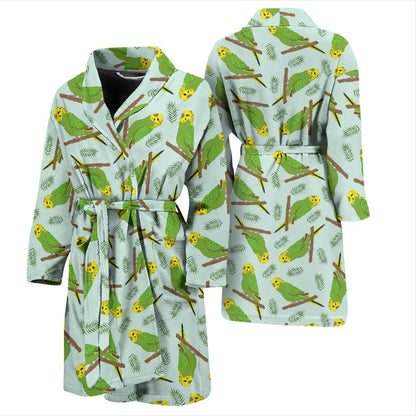 Budgerigar Pattern Print Design 04 Men Bathrobe-JORJUNE.COM