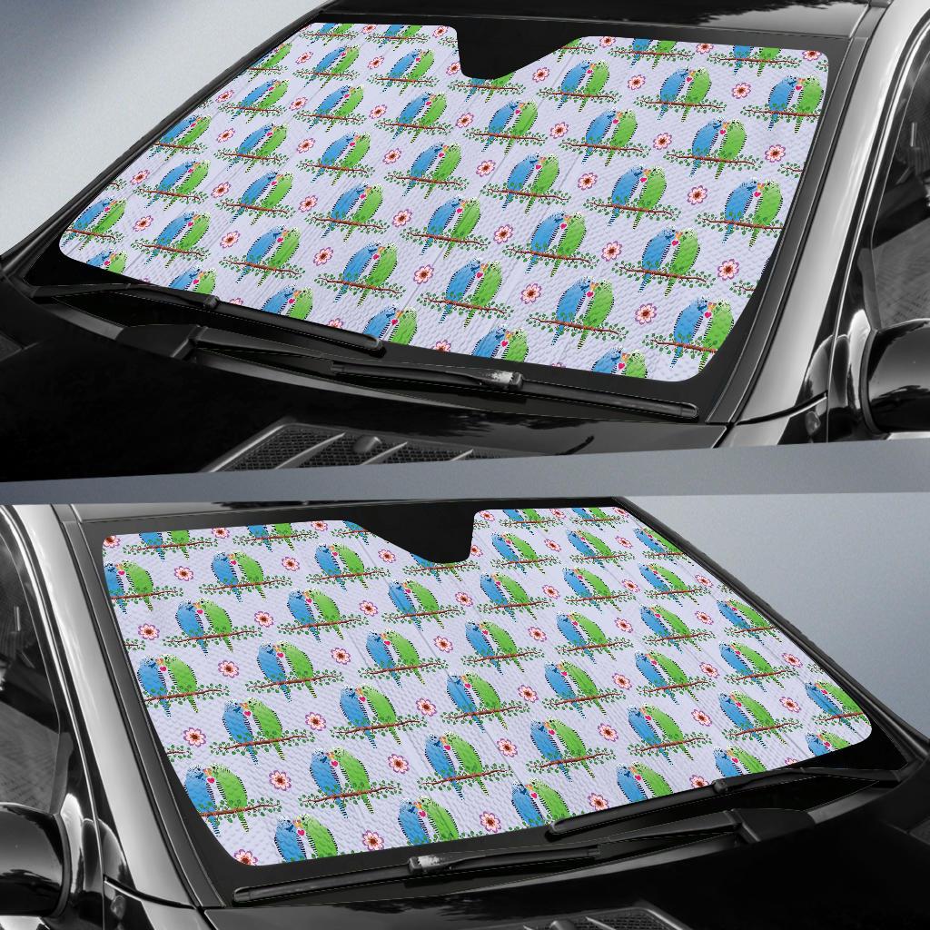 Budgerigar Pattern Print Design 05 Car Sun Shade-JORJUNE.COM