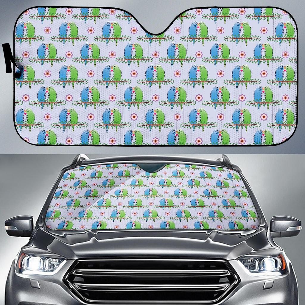 Budgerigar Pattern Print Design 05 Car Sun Shade-JORJUNE.COM