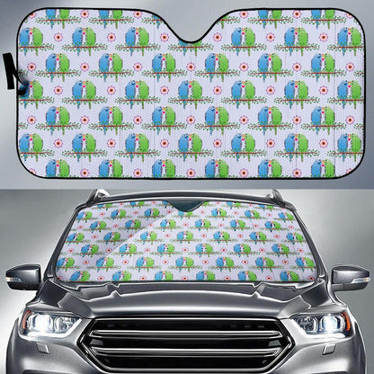 Budgerigar Pattern Print Design 05 Car Sun Shade-JORJUNE.COM