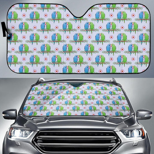 Budgerigar Pattern Print Design 05 Car Sun Shade-JORJUNE.COM