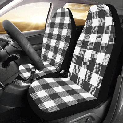 Buffalo check Black white Pattern Print Design 04 Car Seat Covers (Set of 2)-JORJUNE.COM