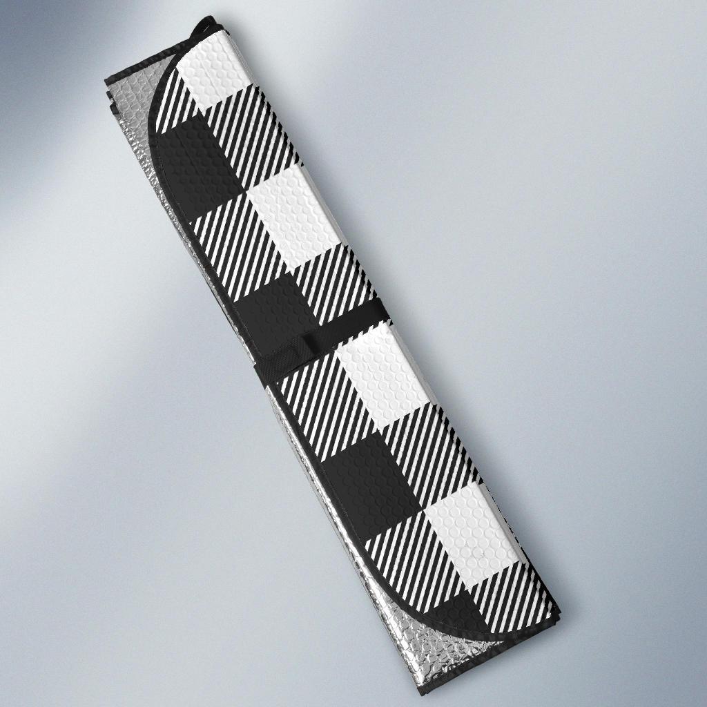 Buffalo check Black white Pattern Print Design 04 Car Sun Shade-JORJUNE.COM