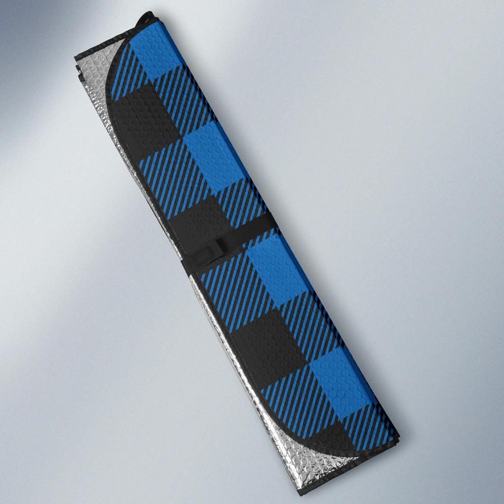 Buffalo check Blue Pattern Print Design 03 Car Sun Shade-JORJUNE.COM