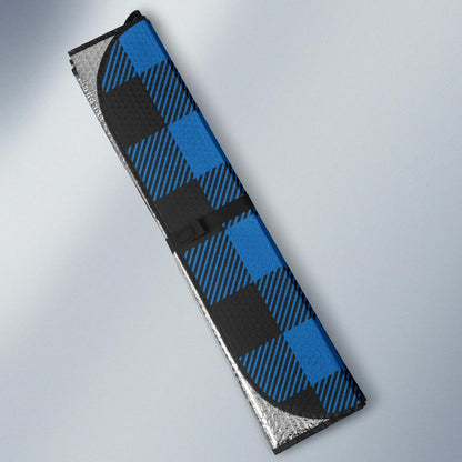 Buffalo check Blue Pattern Print Design 03 Car Sun Shade-JORJUNE.COM