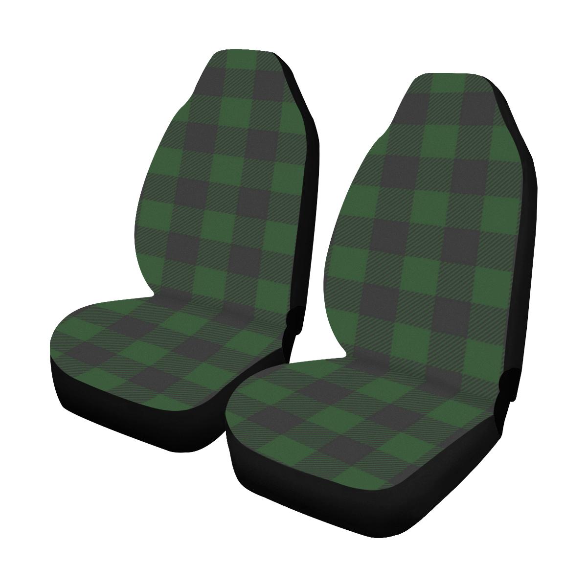 Buffalo check Green Pattern Print Design 02 Car Seat Covers (Set of 2)-JORJUNE.COM