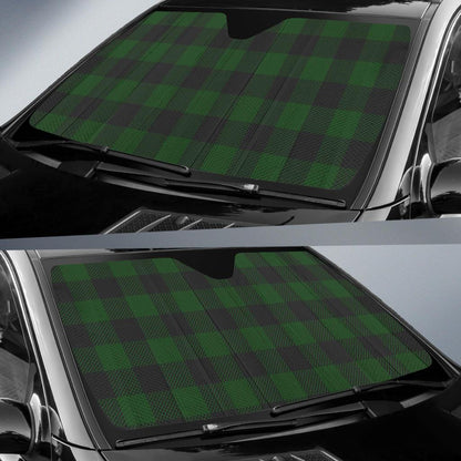 Buffalo check Green Pattern Print Design 02 Car Sun Shade-JORJUNE.COM