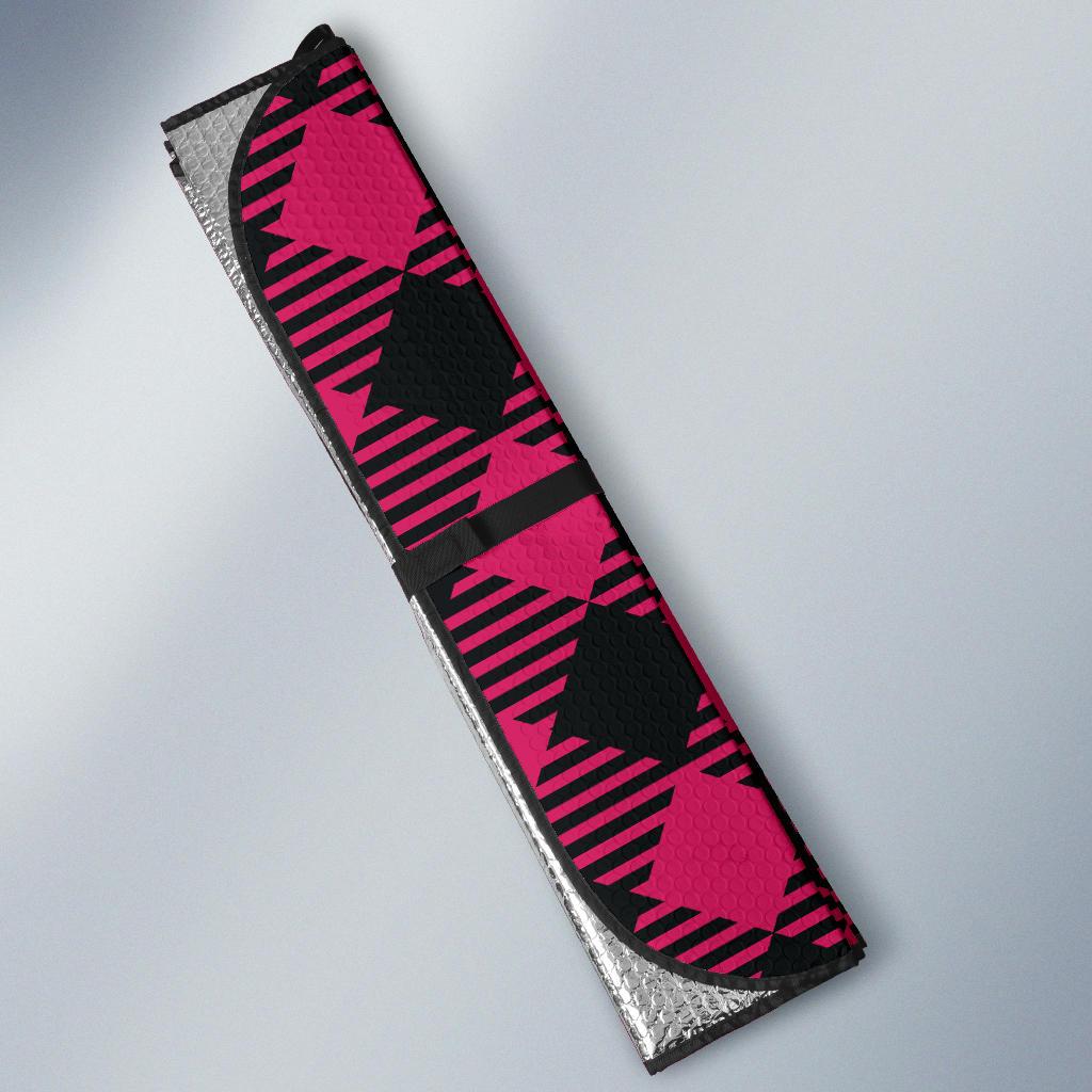 Buffalo check Pink Pattern Print Design 01 Car Sun Shade-JORJUNE.COM