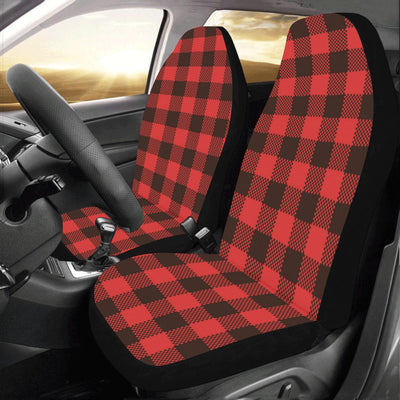 Buffalo check Red Pattern Print Design 05 Car Seat Covers (Set of 2)-JORJUNE.COM