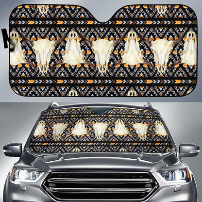 Buffalo Head Pattern Print Design 03 Car Sun Shade-JORJUNE.COM