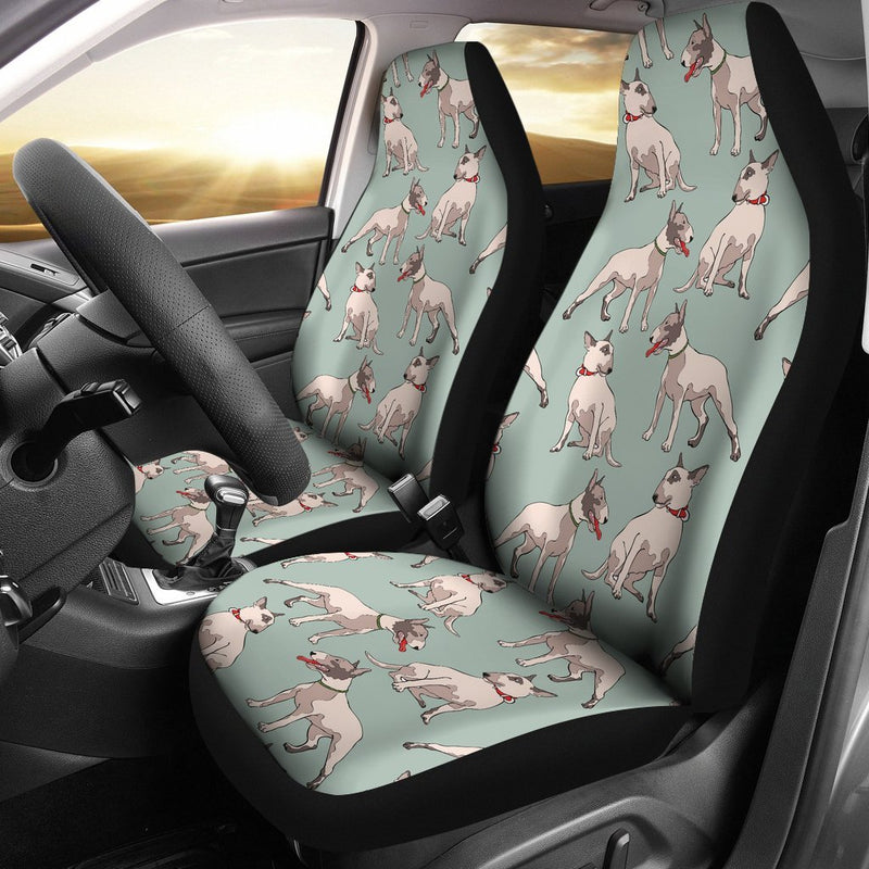 Bull Terrier Cute Print Pattern Universal Fit Car Seat Covers