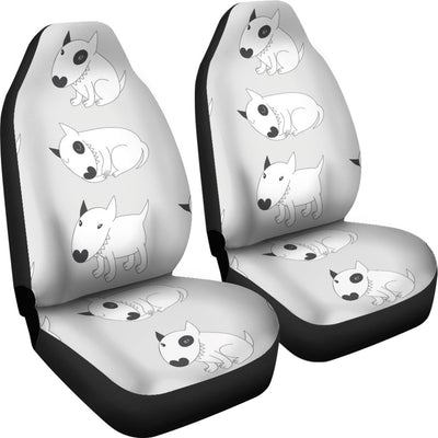 Bull Terrier Hand Draw Print Pattern Universal Fit Car Seat Covers