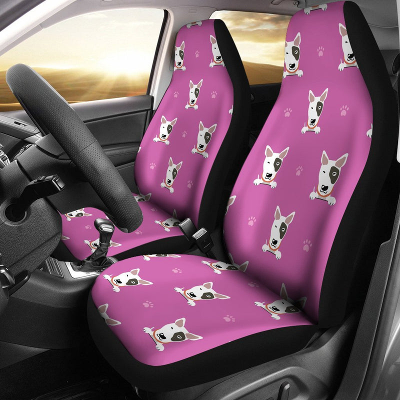 Bull Terrier Happy Print Pattern Universal Fit Car Seat Covers