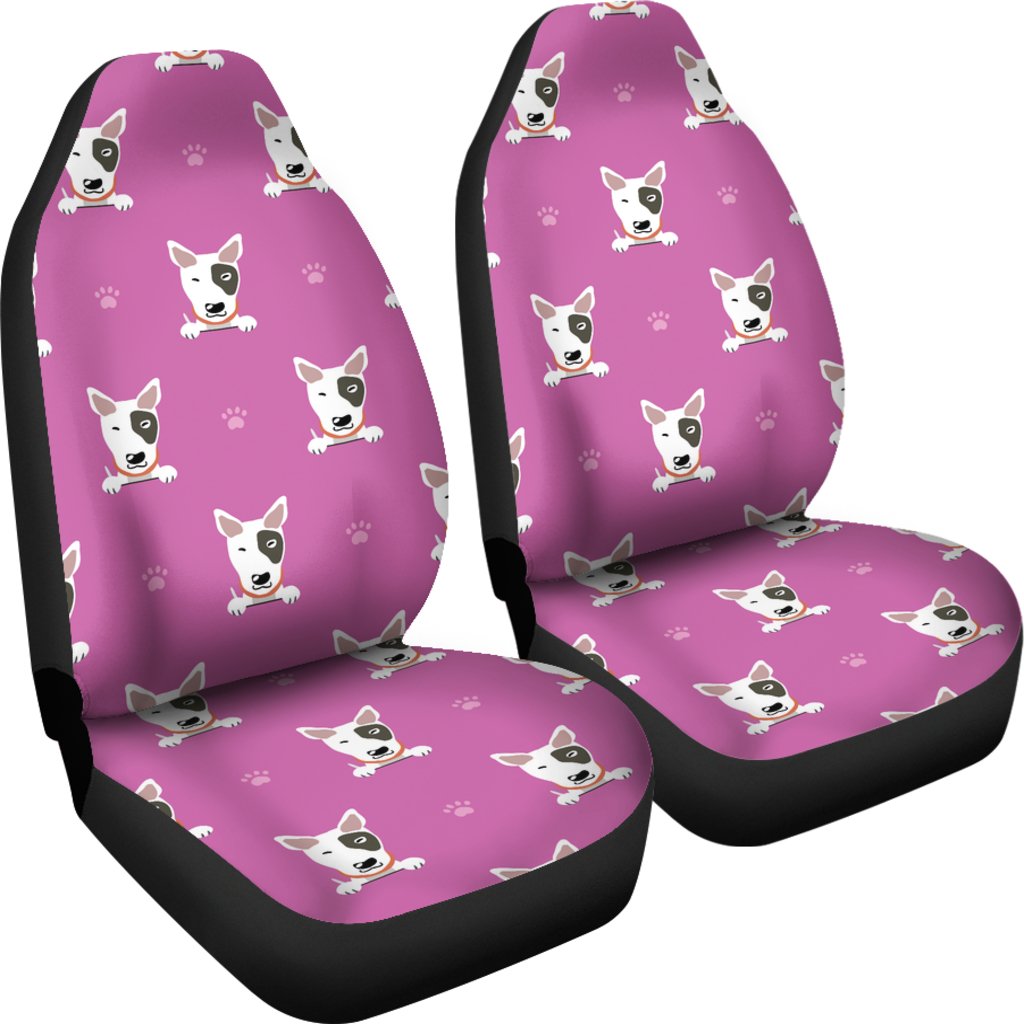 Bull Terrier Happy Print Pattern Universal Fit Car Seat Covers