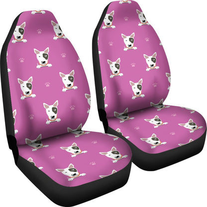Bull Terrier Happy Print Pattern Universal Fit Car Seat Covers