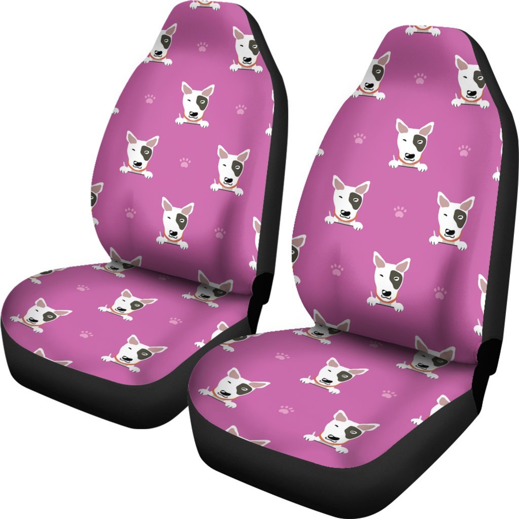 Bull Terrier Happy Print Pattern Universal Fit Car Seat Covers