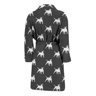 Bull Terriers Pattern Print Design 02 Men Bathrobe-JORJUNE.COM