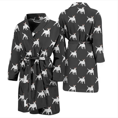 Bull Terriers Pattern Print Design 02 Men Bathrobe-JORJUNE.COM