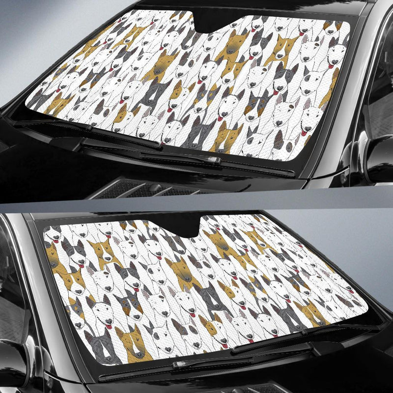 Bull Terriers Pattern Print Design 03 Car Sun Shade-JORJUNE.COM