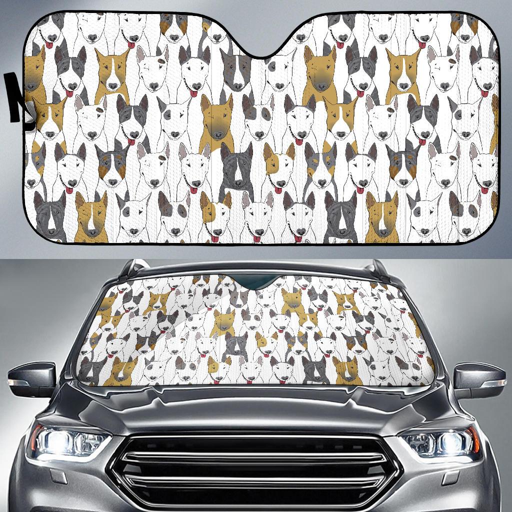 Bull Terriers Pattern Print Design 03 Car Sun Shade-JORJUNE.COM